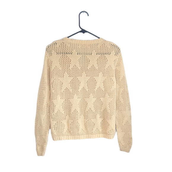 Vintage 2000s Star Patterned Crochet Cardigan - Picture 3 of 11